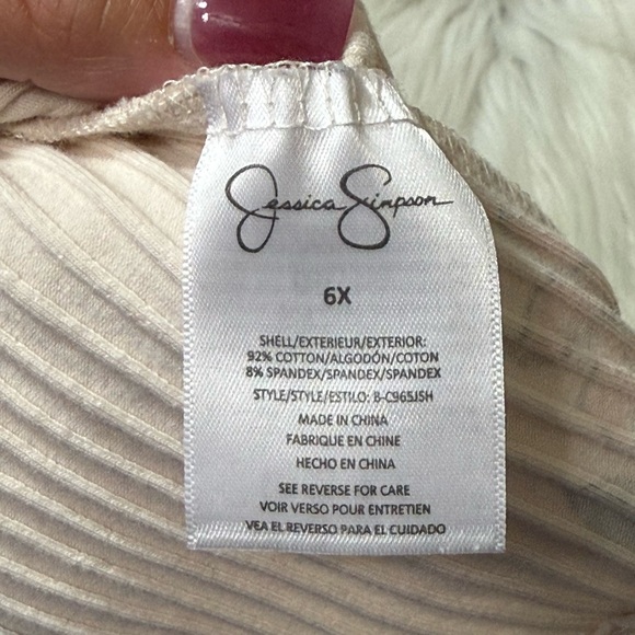 Jessica Simpson Youth Girl Size 6X Floral Ribbed Short Sleeve Shirt - Picture 13 of 14